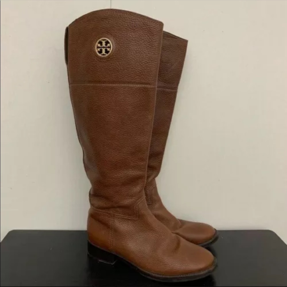 Tory Burch Junction Tall Riding Boots Tan Brown Womens Size 6
